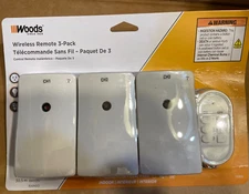 WOODS Wireless Remote Control (3-Pack) Model 13569 - Indoor Electric Outlet -NEW
