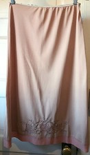Vintage 1960's Beige Half Slip Applique Flowers 27" Long Aprox Size S/M