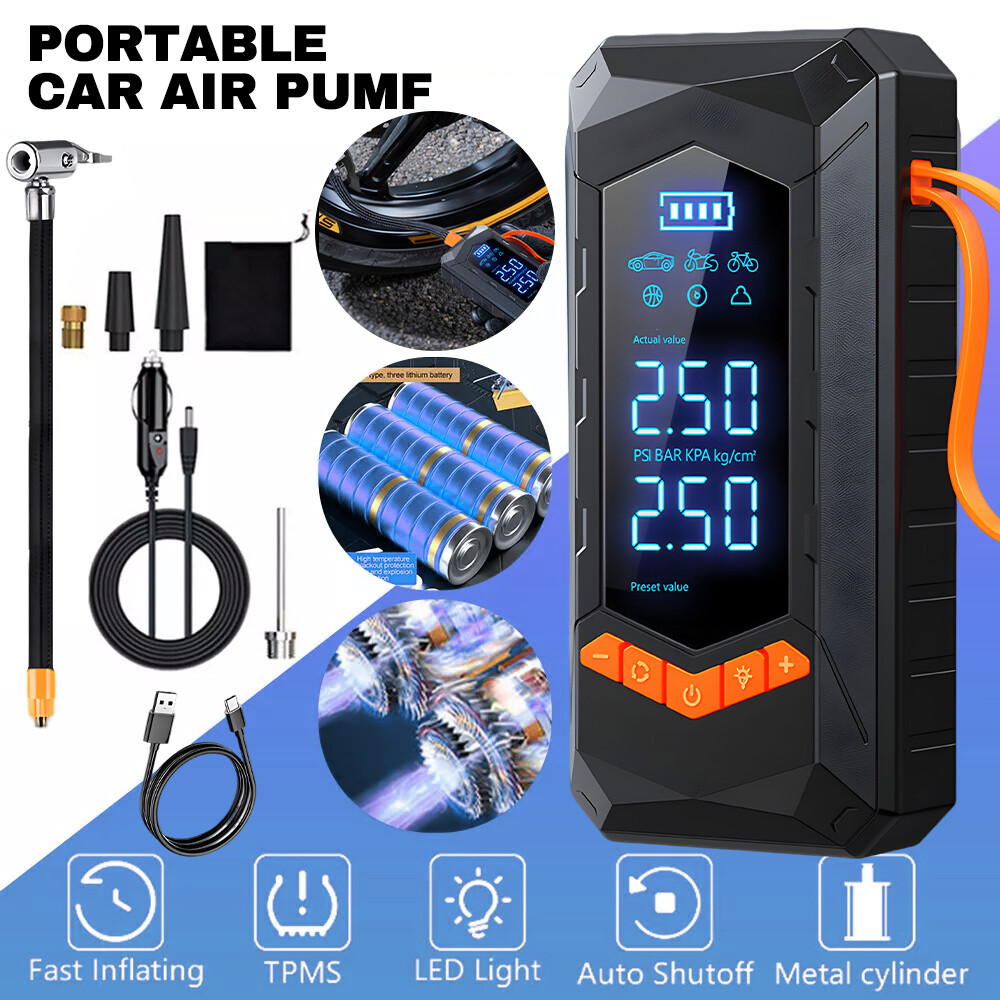 Portable Cordless Air Compressor for Car, Bike, and Motorcycle Tires