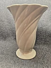 Shawnee Swirl Fan Vase 10" ~ Mid Century American Pottery Ivory/Cream Color