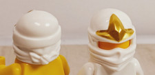 ¡NUEVO! LEGO Blanco Ninja Power Emblema Dorado Zane ZX 2012 Estrella Máscara Facial Envolvente Bufanda