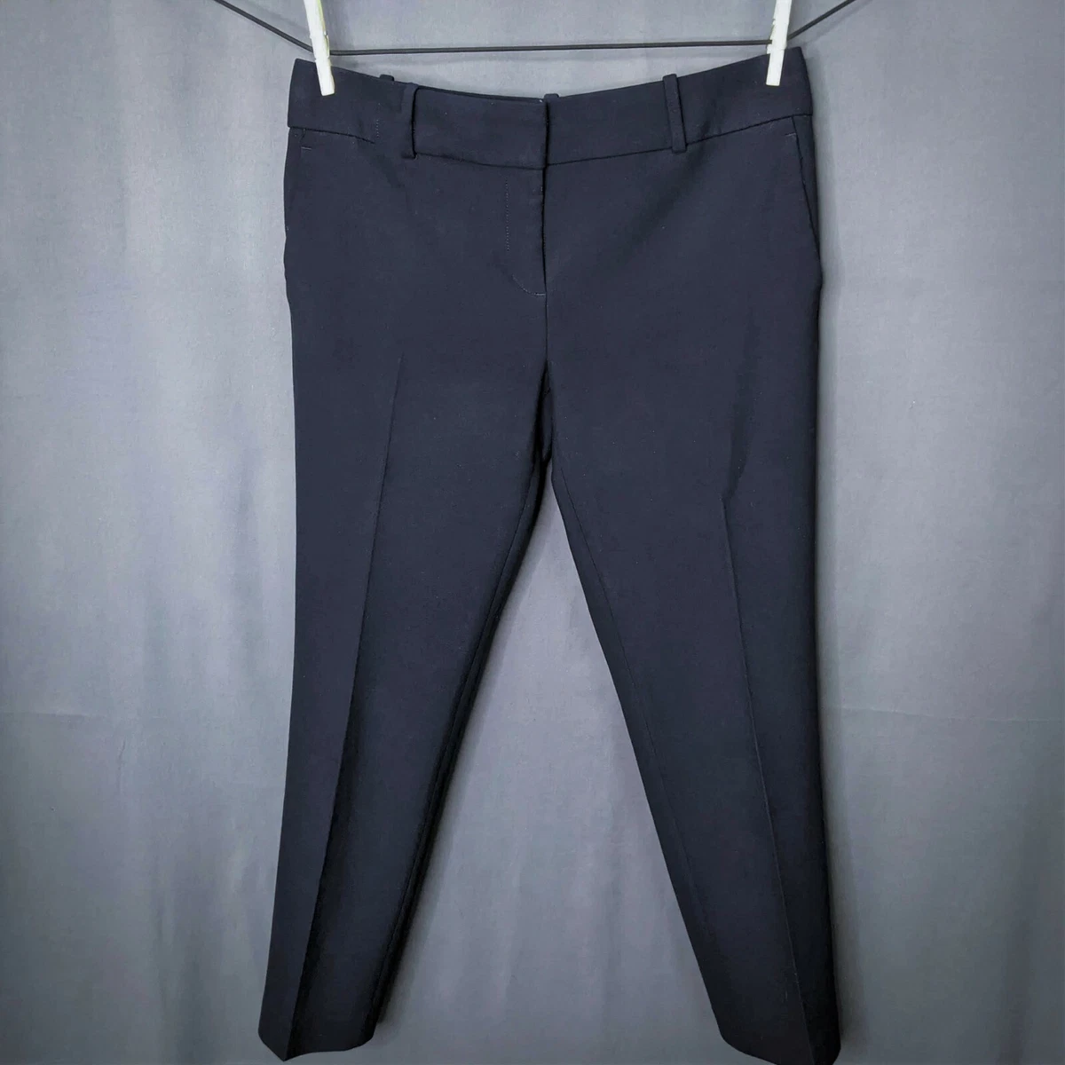 Ann Taylor Womens Dress Pants Size 4 Blue Devin Fit Heavy Career Mid Rise Slim