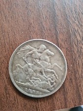 1895 LIX VICTORIAN OLD HEAD SILVER CROWN COIN IN GOOD FINE CONDITION