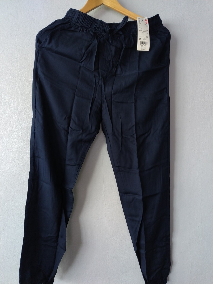 UNIQLO DRAPE JOGGER PANTS Navy Blue XS UK