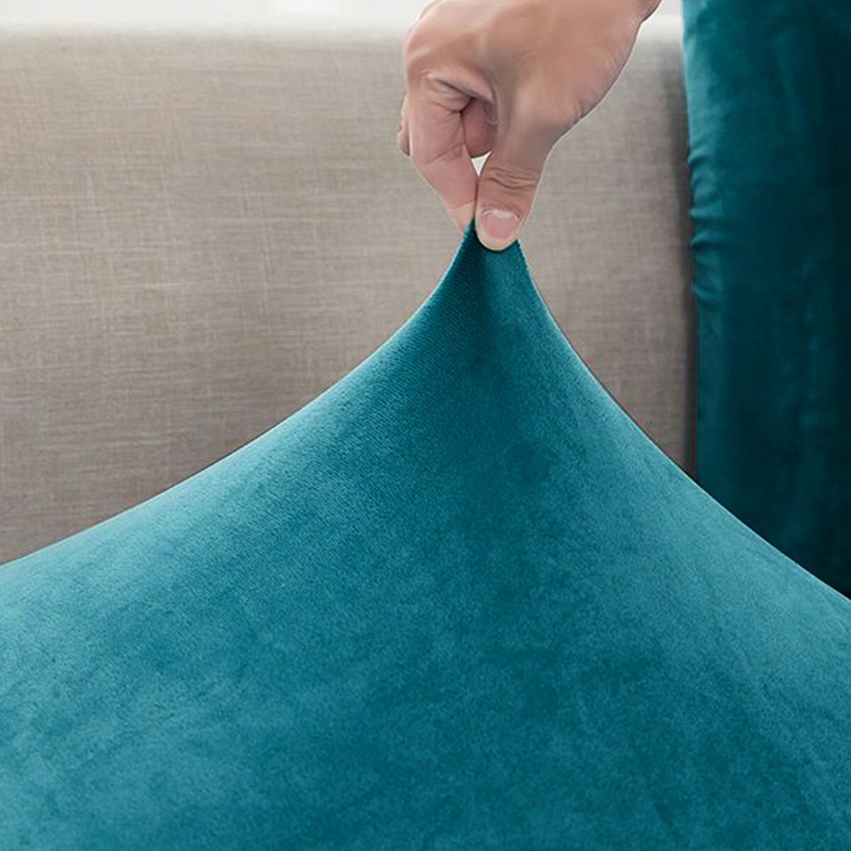 Velvet Sofa Seat Cover Elastic Settee Couch Cushion Protector Stretch