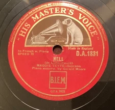 Maggie Teyte – 78 rpm HMV DA1831: FAURÉ Nell/Lydia; E cond
