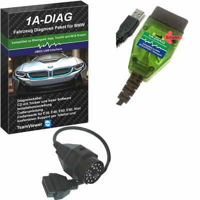 OBD2 K+DCAN Diagnose für BMW E Modelle ab 1996 kompat. zu INPA, Rheingold, ISTA