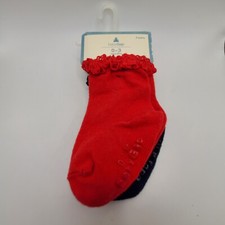 Baby Gap Socks 0 3 Months 2 Pair Red Navy Blue Infant Girls Boys New With Tags