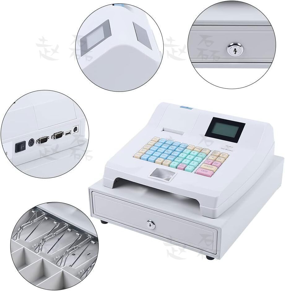 Computer Cash Register Buttons Cash Register Electronic With 48 Keys Dual Screen Display Caisse ...
