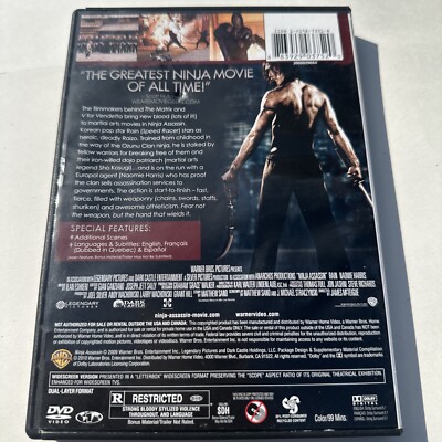 Ninja Assassin DVD Naomie Harris Warner Bros 883929037520| eBay