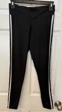 Adidas Climalite Pants Black With White Side Stripes Size S 8-10 Women  s