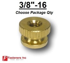 3/8"-16 Solid Brass Knurled Decorative Thumb Nuts