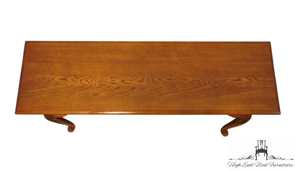 KINCAID FURNITURE Solid Oak Country French Style 52" Accent Sofa Table - Image 4 of 4