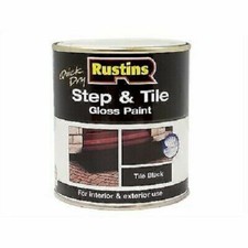 Rustins  Quick Dry Step and Tile Paint GLOSS BLACK  250ML  500ML  1L