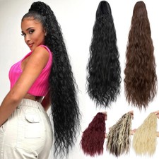 32" Afro Kinky Curly Ponytail Hair Extensions Drawstring As Human Hair Pony tail