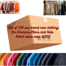 100 Pcs Branded Women's,Men  s ,Kids Clothing Lot, Mix Sizes Colors  Style New