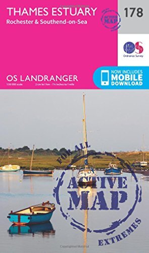 Ordnance Survey Landranger Active 178 Thames Estuary, Rochester & Southend-On-Sea Map With Digital Version Pink - Image 7