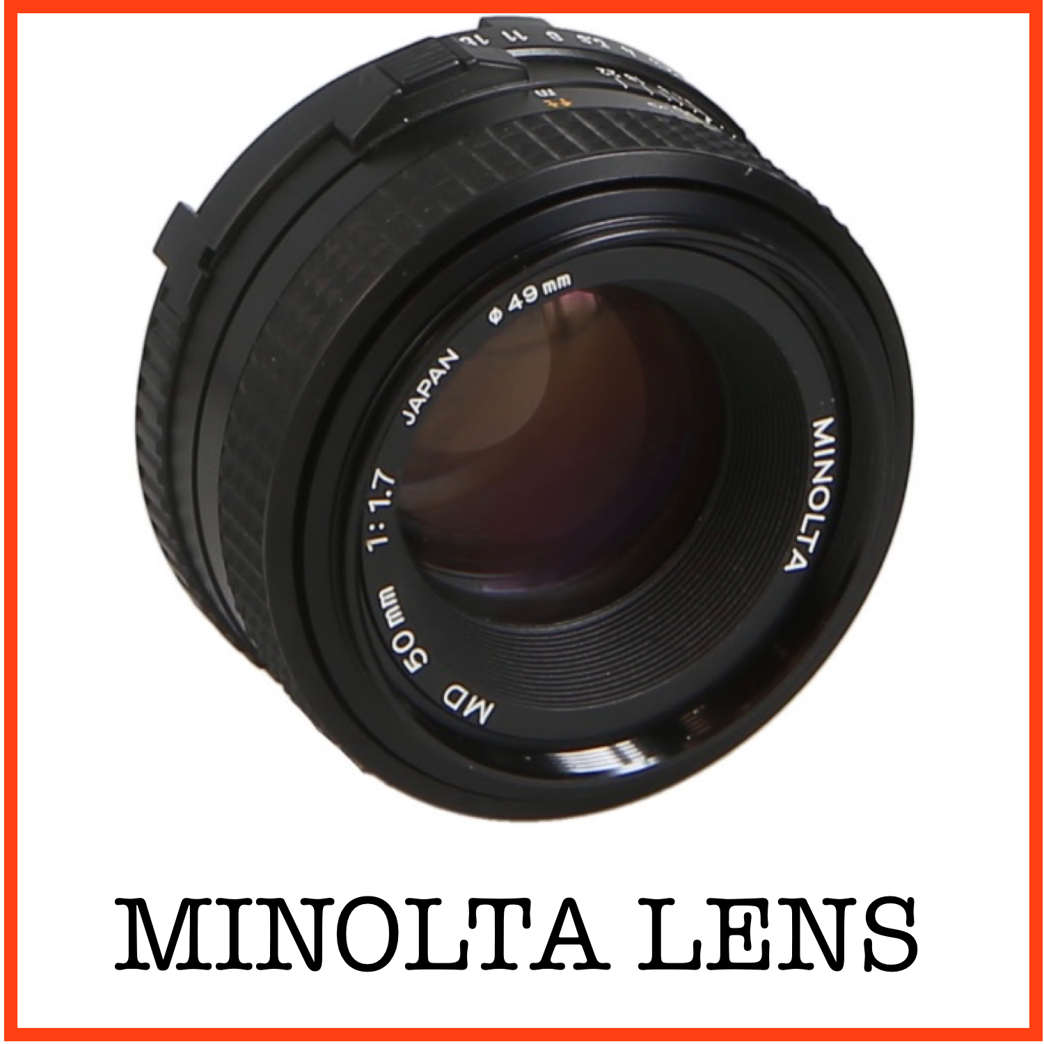 Minolta X370 35mm SLR Film Camera with 50mm 1.7 Lens, Camera Case and