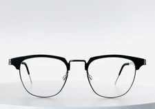 LINDBERG STRIP 9843 20/10240 P10 Black Browline Eyeglasses 49-21-135 B:43