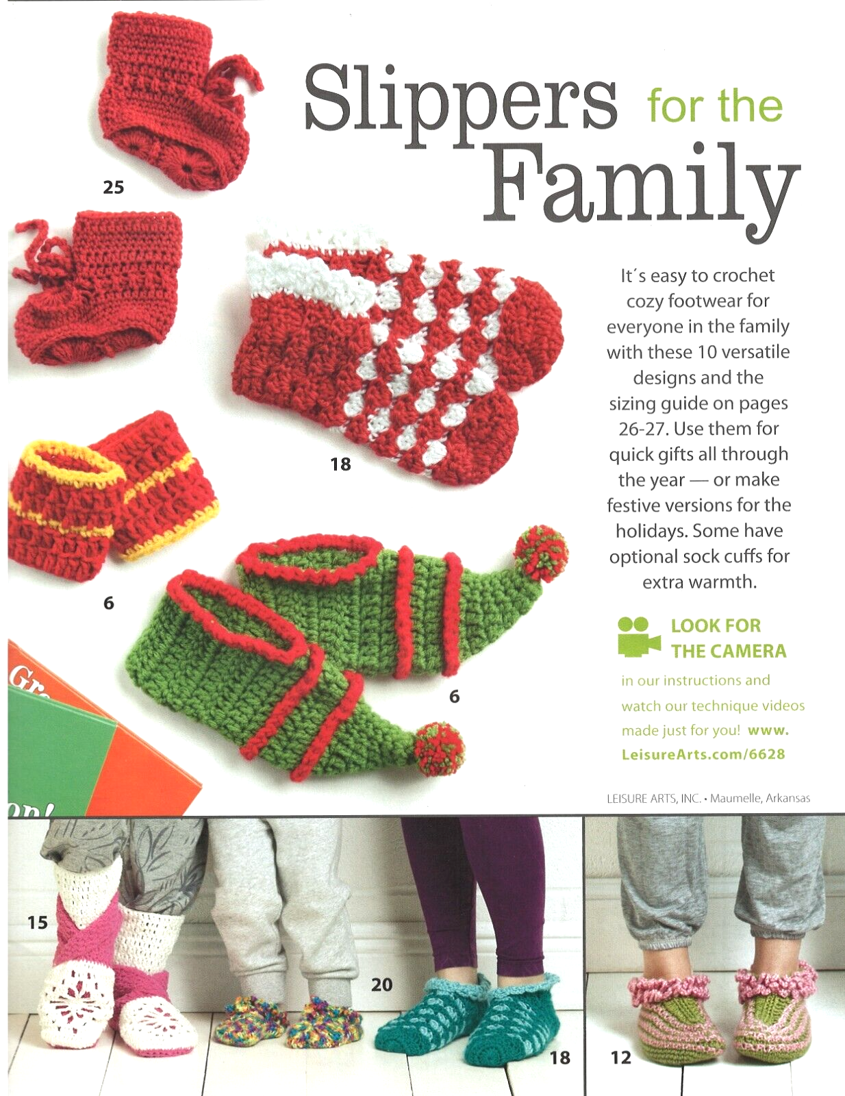 SAOLA ARTI PER IL TEMPO LIBERO Pantofole per la famiglia modello uncinetto SOLO ISTRUZIONI