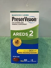 PreserVision AREDS 2 Eye Vitamin & Mineral Supplement 60ct Mini Soft Gel 4/2027+