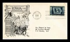DR JIM STAMPS US COVER IOWA STATEHOOD CENTENNIAL FDC SCOTT 942 LOWRY CACHET