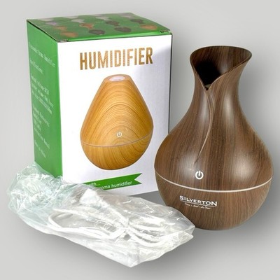 New Dark Wood Grain Aromatherapy Humidifier Diffuser USB Computer Cord Lighted