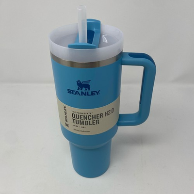 #ad #ad STANLEY Quencher H2.0 FlowState Tumbler 40 oz Pool Azure Light Blue w Handle $31.44