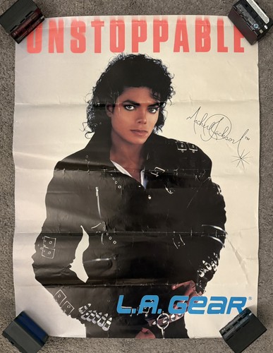 Michael Jackson Poster 1989 Unstoppable LA Gear Shoe Bad Album Cover 18 x 24 in