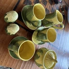 11 Piece Shawnee Corn King Pottery Collection - Cups Saucers Sugar Cream Shakers