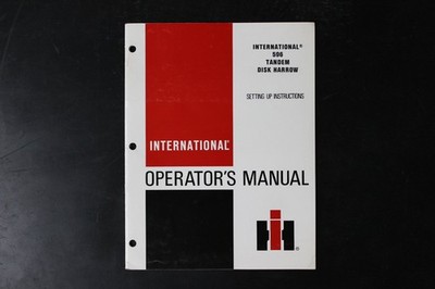 INTERNATIONAL 596 TANDEM DISK HARROW Operator's Manual Setup Guide OEM