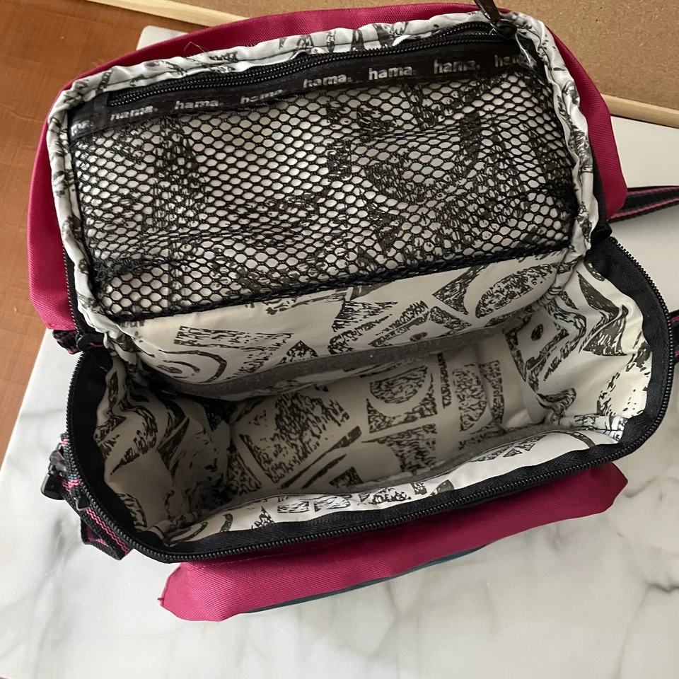 VTG CHALLENGE by HAMA 90’s Camera Bag Teal Pink Black w/ Adjustable Strap Travel - Image 4 of 4