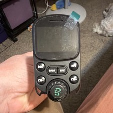 Black Bluetooth Car FM Transmitter with USB Charging, Bass  Treble Controls