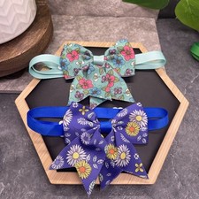 2 PC Bowtie Collar Bow Floral Bowknot Small Medium Dog Cat Pet New Free Ship 37