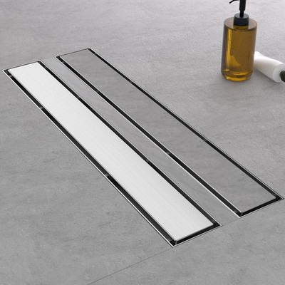 EBYTE Linear Shower Drain, 24 Inch Brushed Nickel 304 Stainless Steel Shower Dra