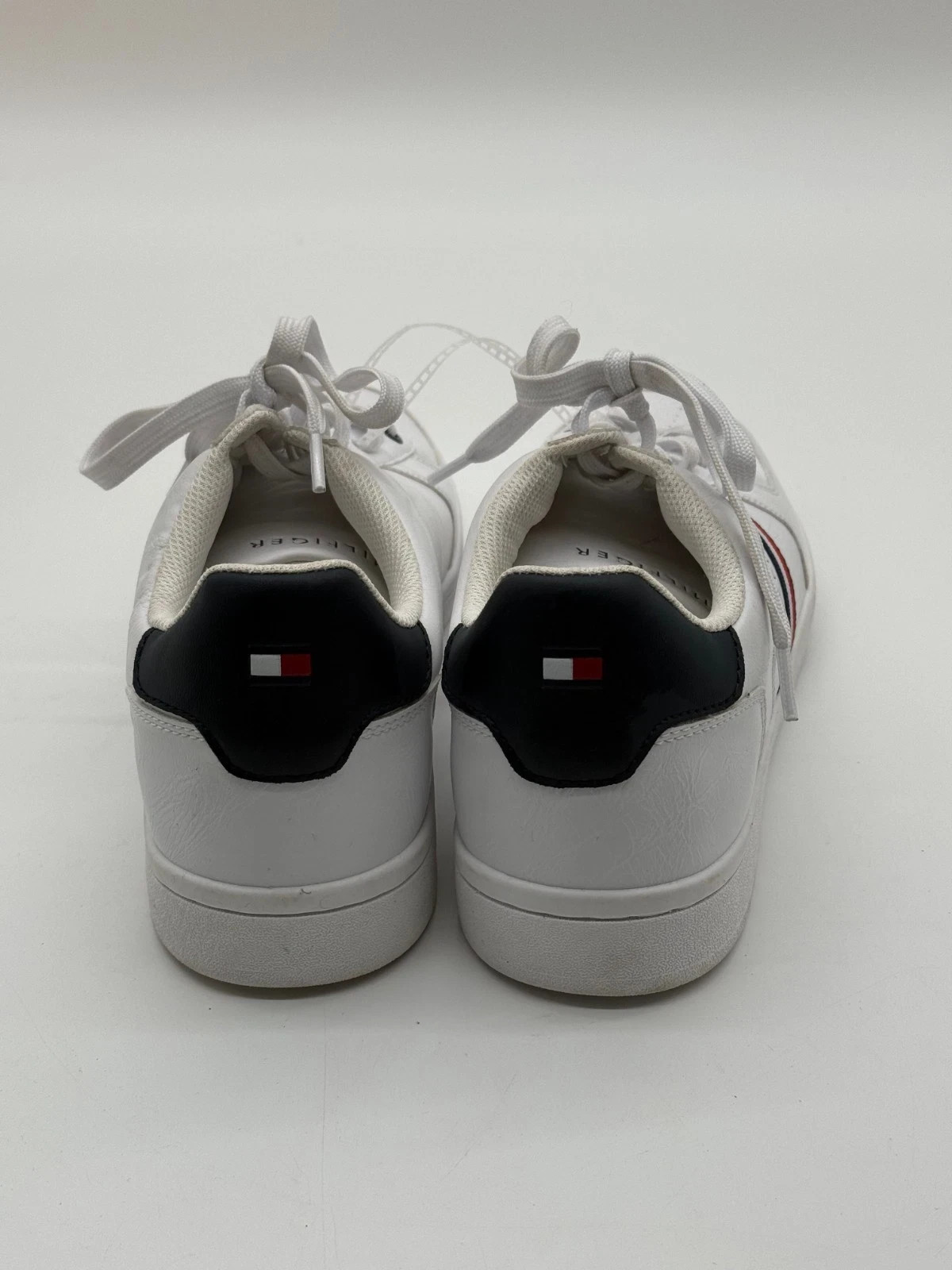 Tommy Hilfiger Men's White Court Sneakers - Red Blue Stripe - Size 10.5M Classic image 4