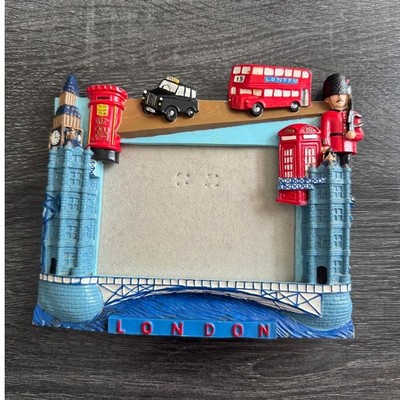 London 3D Resin Photo Frame Landmarks Blue Red Taxi Clock Tower