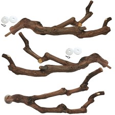 Natural Parrot Perch Bird Stand Pole Wild Grape Stick Paw Grinding Fork Parak...