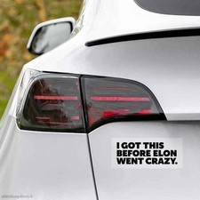 TESLA Aufkleber Sticker : Crazy Elon (14x6cm)