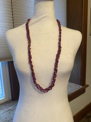 Vintage Native American Twisted Beaded Spiny Oyster Shell Necklace