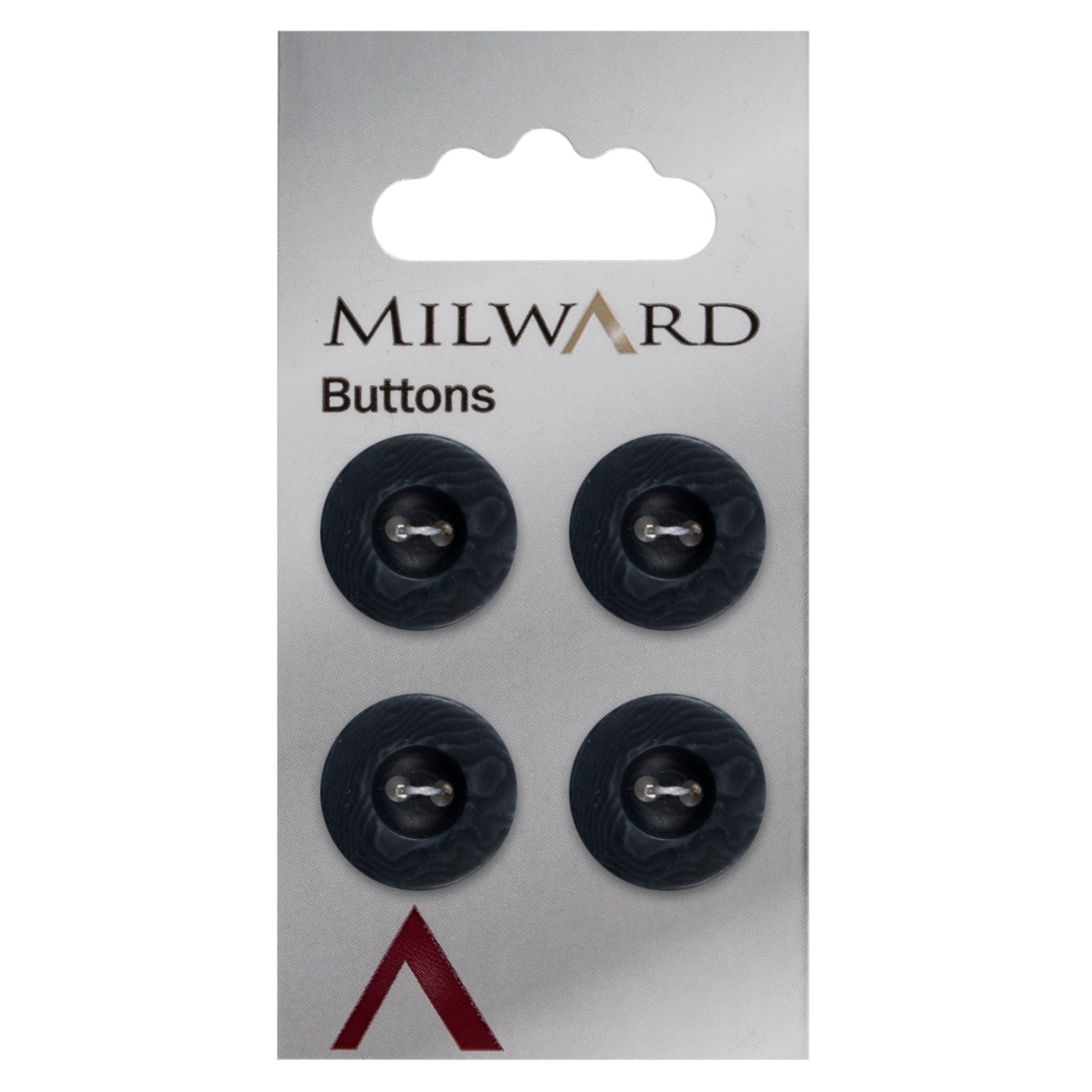 Milward Buttons: Carded: 17mm: 5 Packs of 4: Black Wood