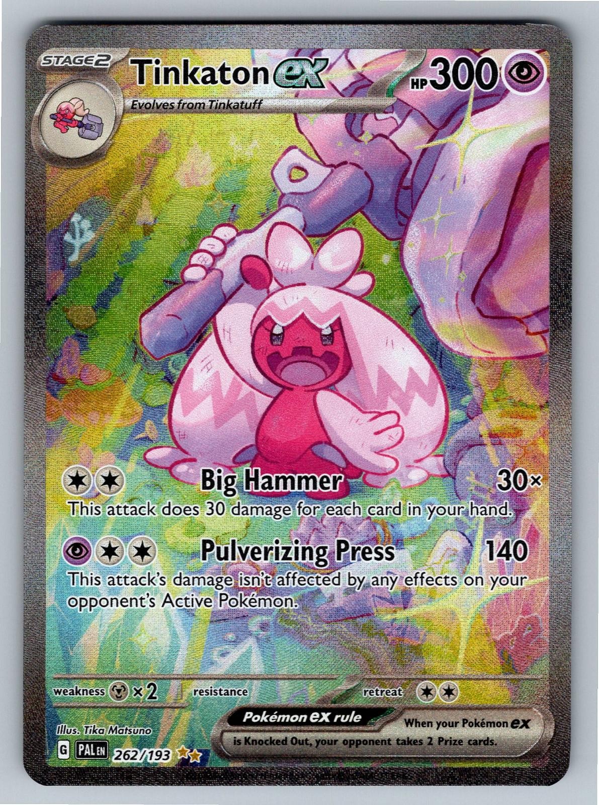 Tinkaton ex 262/193 Special Illustration Rare Paldea Evolved Pokemon Near Mint