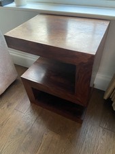 Walnut Wooden S Shape Side Table used for living room or bedroom
