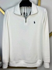 Mens Ralph Lauren White Half Zip Jumper Brand New With Tags Free UK Delivery