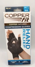 USED Copper Fit Hand Arthritis Compression Glove - Black, S/M (CFHRSM_111318)