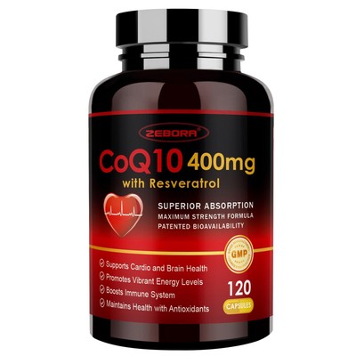 CoQ10-400mg with Trans-Resveratrol, PQQ & - High Absorption Coenzyme-Q10 with...