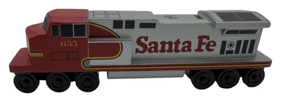 Whittle Shortline Railroad ATSF Santa Fe C44 Locomotive 655 Wooden Train Engine - Image 1 of 4