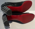CHRISTIAN LOUBOUTIN Side Zippered Blk Leather Ankle High Spike Boots Pump Shoes — photo 10
