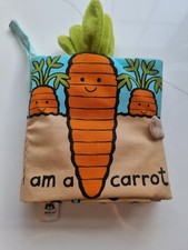 Jellycat Garden Trails I Am a Carrot Sensory Soft Fabric Book, 8.5"