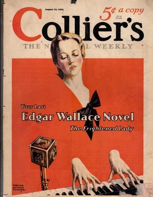 1932 Colliers August 13 - Piano Player fadeaway original cover only